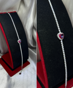 Elegant Heart Tennis Bracelet – Stunning Silver 925 Jewelry
