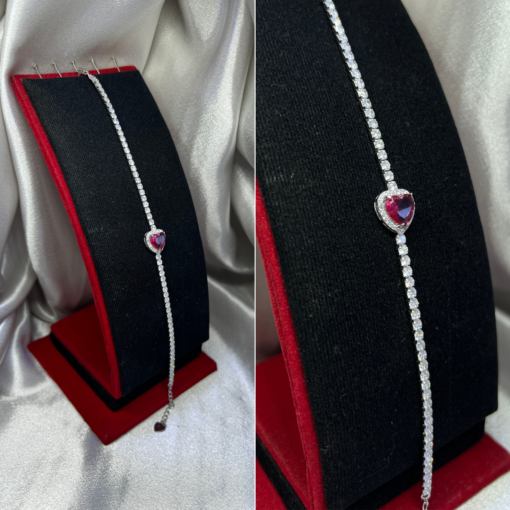 Elegant Heart Tennis Bracelet – Stunning Silver 925 Jewelry