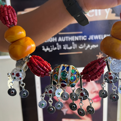 Exquisite Antique Berber Necklace – Handmade Silver-Plated Tagmoute