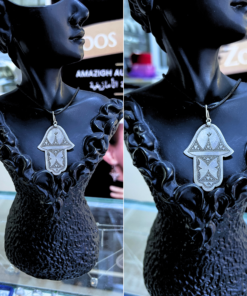 Hamsa Hand of Fatima Necklace – Handmade Silver Berber Talisman for Protection