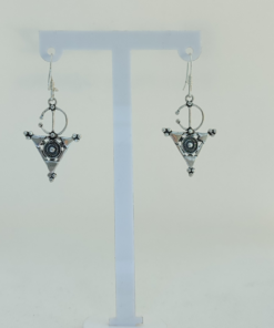 Exquisite Fibula Earrings – Handmade Silver with Tazerzit Symbol