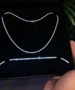Luxurious Rivière Set – Silver Plated with White Gold Elegance