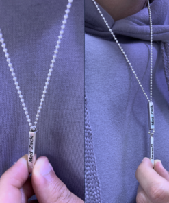 Exclusive Personalized Mens Necklace with Girlfriends Name – Custom Engraving