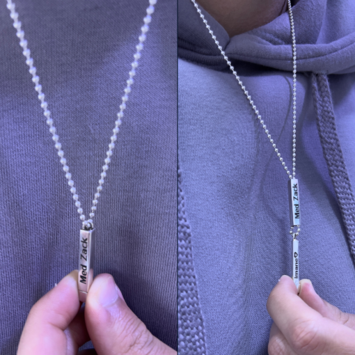 Exclusive Personalized Mens Necklace with Girlfriends Name – Custom Engraving