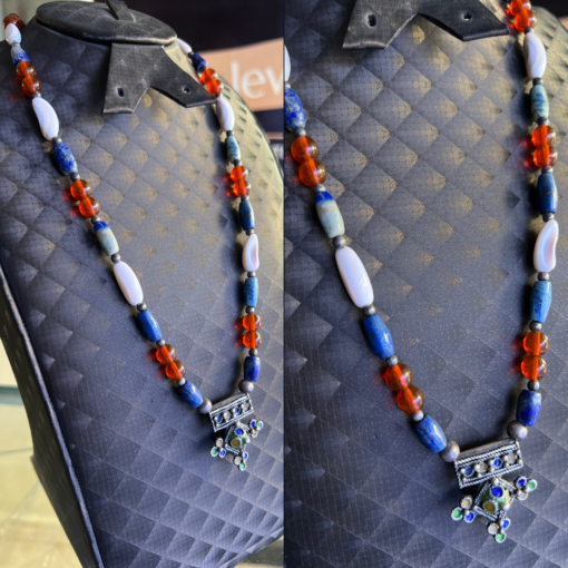 Exclusive Tuareg Necklace – Handmade Silver & Colorful Gems