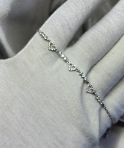 Charming Silver Tiny Heart Bracelet – 925 Silver & Zircon Sparkle
