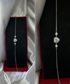 Luxury Silver Heart Bracelet – 925 Silver & Zircon Sparkle