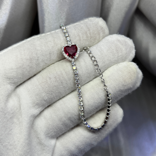 Elegant Heart Tennis Bracelet – Stunning Silver 925 Jewelry