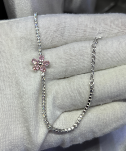 Elegant Tennis Bracelet – Silver 925 with Rose Accent