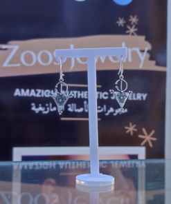 Exquisite Fibula Earrings – Handmade Silver with Tazerzit Symbol