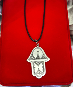 Hamsa Hand of Fatima Necklace – Handmade Silver Berber Talisman for Protection