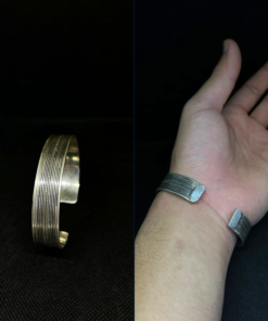 Premium Handmade Silver Adjustable Cuff Bracelet – Unisex Berber Jewelry