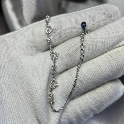 Charming Silver Tiny Heart Bracelet – 925 Silver & Zircon Sparkle
