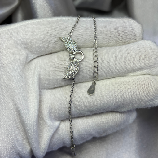 Celestial Silver Angel Wing Bracelet – 925 Silver & Zircon Sparkle