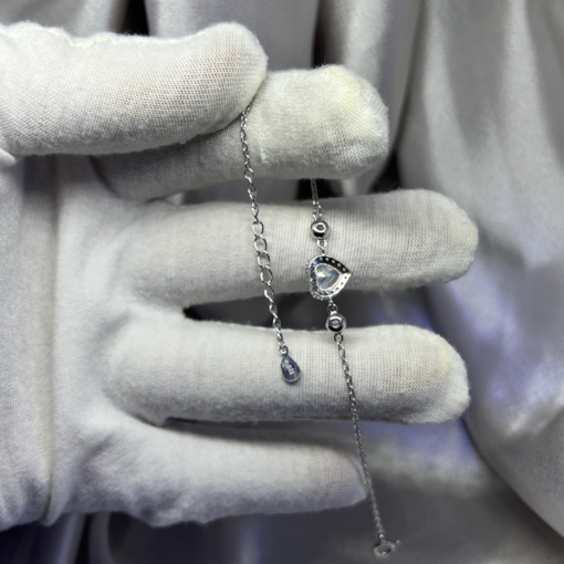 Luxury Silver Heart Bracelet – 925 Silver & Zircon Sparkle