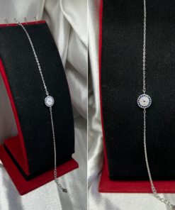 Dazzling Silver Evil Eye Bracelet – Protection & Elegance