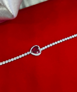 Elegant Heart Tennis Bracelet – Stunning Silver 925 Jewelry