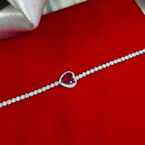 Elegant Heart Tennis Bracelet – Stunning Silver 925 Jewelry