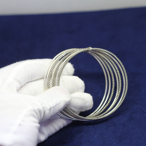 Radiate Elegance: Silver Bangles Set of 7 for Stylish Statements