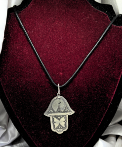 Hamsa Hand of Fatima Necklace – Handmade Silver Berber Talisman for Protection