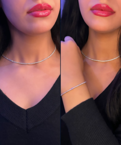 Luxurious Rivière Set – Silver Plated with White Gold Elegance