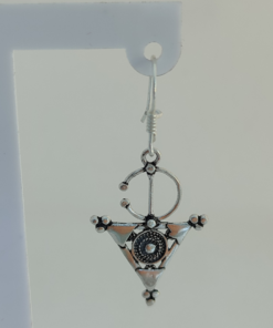 Exquisite Fibula Earrings – Handmade Silver with Tazerzit Symbol