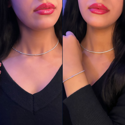 Luxurious Rivière Set – Silver Plated with White Gold Elegance