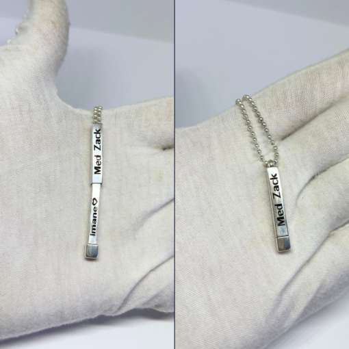 Exclusive Personalized Mens Necklace with Girlfriends Name – Custom Engraving