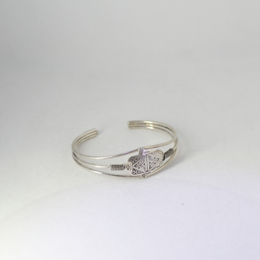 Powerful Handmade Silver Hamsa Bracelet – Adjustable Berber Jewelry