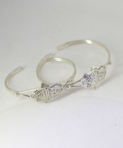 Powerful Handmade Silver Hamsa Bracelet – Adjustable Berber Jewelry