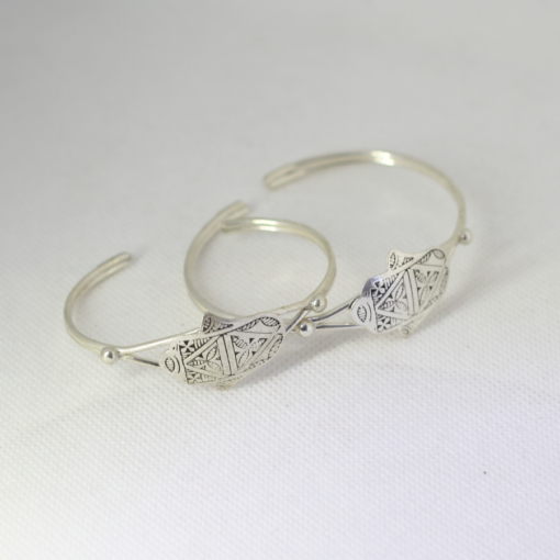 Powerful Handmade Silver Hamsa Bracelet – Adjustable Berber Jewelry