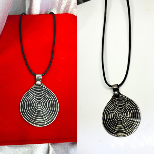 Mystical Spiral Necklace – Handmade Silver Talisman Jewelry